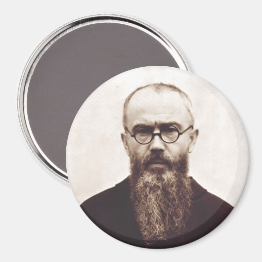 Saint Maximilian Kolbe polnischer katholischer Pri Magnet (Vorderseite/Rückseite)
