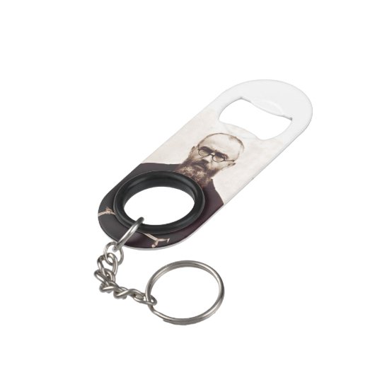 Saint Maximilian Kolbe polnischer katholischer Pri Mini Flaschenöffner (Rückseite Schrägansicht)