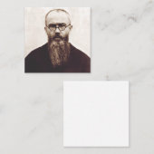 Saint Maximilian Kolbe polnischer katholischer Pri Quadratische Visitenkarte (Vorne/Hinten)