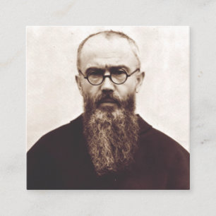 Saint Maximilian Kolbe polnischer katholischer Pri Quadratische Visitenkarte