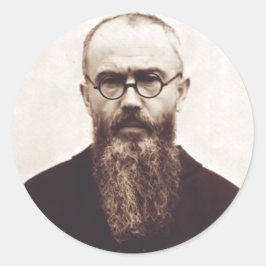 Saint Maximilian Kolbe polnischer katholischer Pri Runder Aufkleber