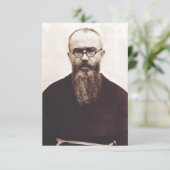 Saint Maximilian Kolbe Premium Holy Card Dankeskarte (Stehend Vorderseite)