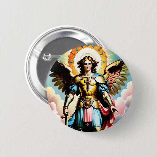 Saint Michael Abzeichen Button (Vorne & Hinten)