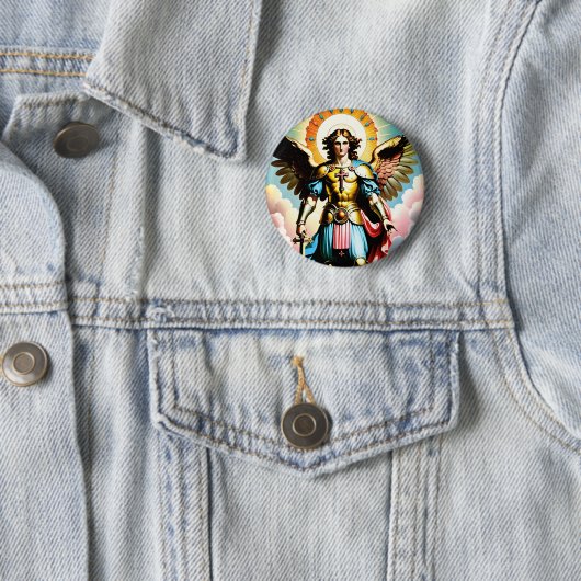 Saint Michael Abzeichen Button (Beispiel)