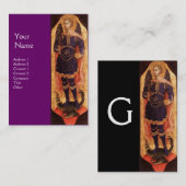 SAINT MICHAEL ARCHANGEL MIT DRAGON MONOGRAM Gold Visitenkarte (Vorne/Hinten)