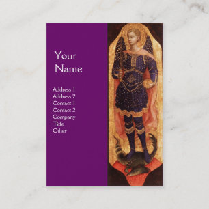 SAINT MICHAEL ARCHANGEL MIT DRAGON MONOGRAM Gold Visitenkarte