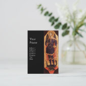SAINT MICHAEL ARCHANGEL MIT DRAGON MONOGRAM Gold Visitenkarte (Stehend Vorderseite)