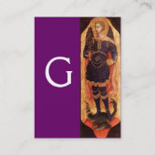 SAINT MICHAEL ARCHANGEL MIT DRAGON MONOGRAM Gold Visitenkarte (Rückseite)