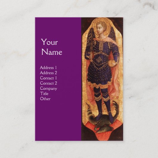 SAINT MICHAEL ARCHANGEL MIT DRAGON MONOGRAM Gold Visitenkarte (Vorderseite)