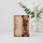 SAINT MICHAEL ARCHANGEL MIT DRAGON MONOGRAM Gold Visitenkarte (Stehend Vorderseite)