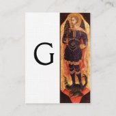SAINT MICHAEL ARCHANGEL MIT DRAGON MONOGRAM Leinen Visitenkarte (Rückseite)