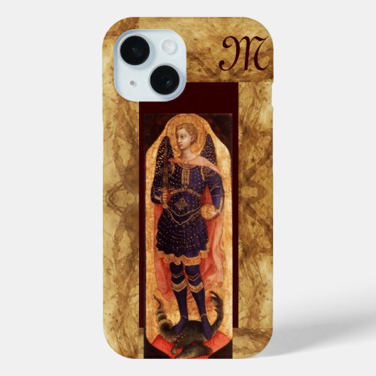 SAINT MICHAEL ARCHANGEL MIT DRAGON-Monogramm Case-Mate iPhone Hülle (Rückseite)