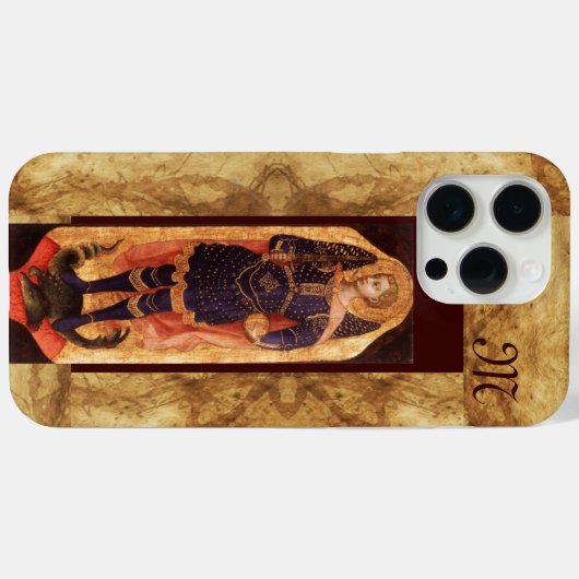 SAINT MICHAEL ARCHANGEL MIT DRAGON-Monogramm Case-Mate iPhone Hülle (Rückseite (Horizontal))