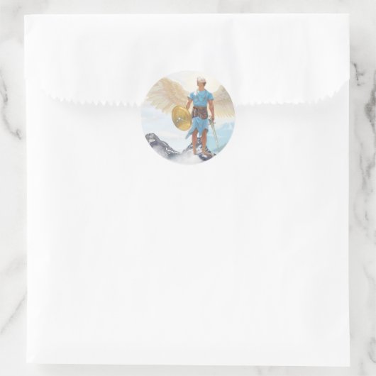 Saint Michael Archangel Protection Protect Us Runder Aufkleber (Tasche)