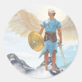 Saint Michael Archangel Protection Protect Us Runder Aufkleber (Vorderseite)