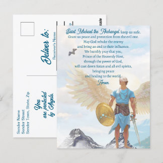 Saint Michael Archangel Schutz Modernes Gebet Postkarte