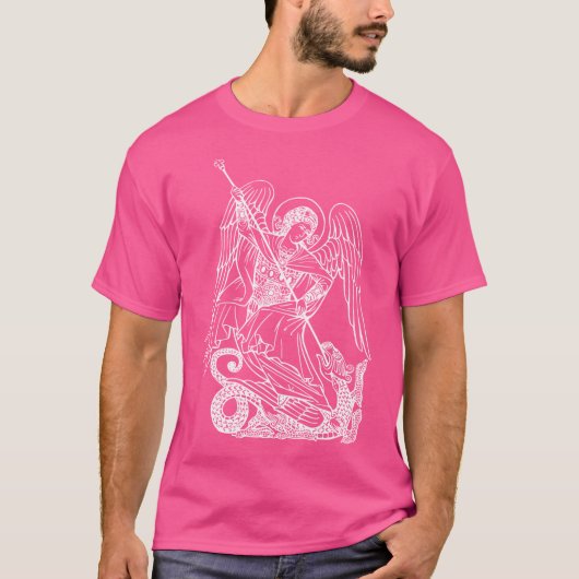 Saint Michael Archangel und der Drache T-Shirt (Vorderseite)