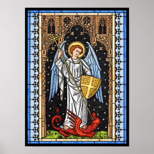 Saint Michael Battles das Besenplakat Poster (Vorne)