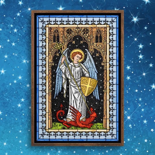 Saint Michael Battles das Besenplakat Poster