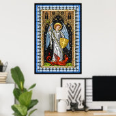 Saint Michael Battles das Besenplakat Poster (Heimbüro)
