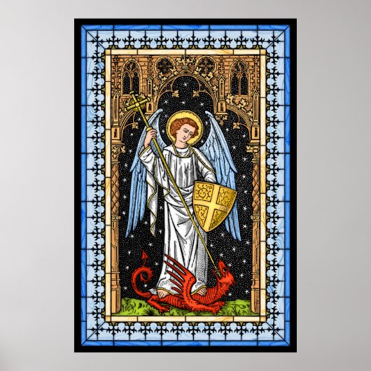 Saint Michael Battles das Besenplakat Poster (Vorne)