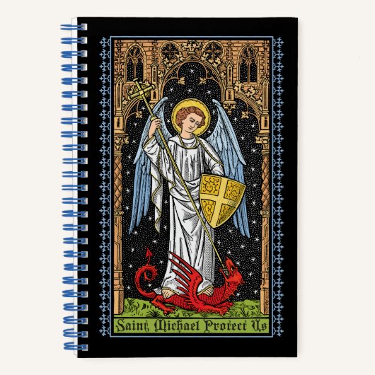 Saint Michael Battles the Beast-Notebook Notizblock (Vorderseite)