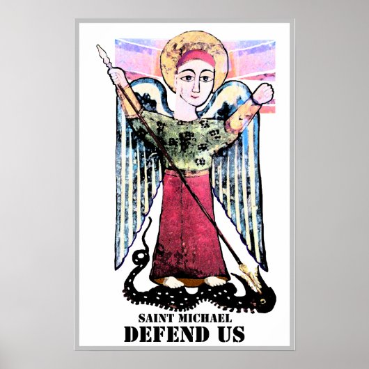 Saint Michael Battling der Drache Poster (Vorne)