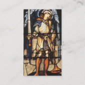 Saint Michael (Buntglas) von Burne Jones Visitenkarte (Rückseite)