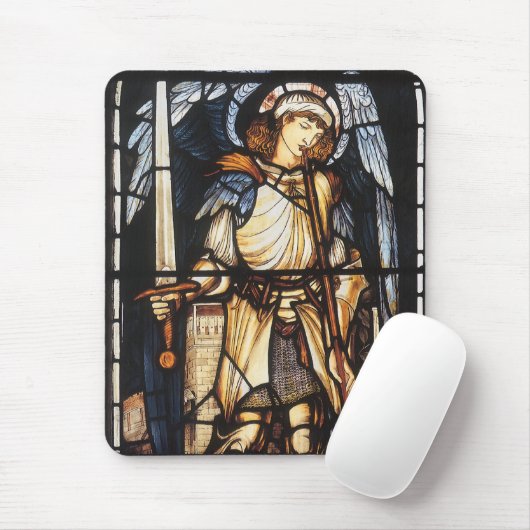 Saint Michael by Sir Edward Coley Burne-Jones Mousepad (Mit Mouse)