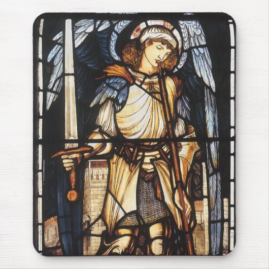 Saint Michael by Sir Edward Coley Burne-Jones Mousepad (Vorne)