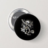 Saint Michael Defeating Satan Archangel Warrior  Button (Vorne & Hinten)