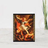 Saint Michael Defeating Satan Archangel Warrior Karte (Vorderseite)