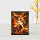 Saint Michael Defeating Satan Archangel Warrior Karte (Gelbe Blume)