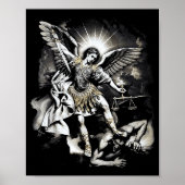 Saint Michael Defeating Satan Archangel Warrior Poster (Vorne)