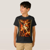 Saint Michael Defeating Satan Archangel Warrior T-Shirt (Vorne ganz)
