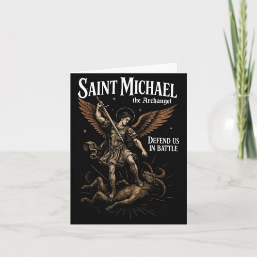 Saint Michael Defend Us In Battle Archangel Christ Karte (Vorderseite)