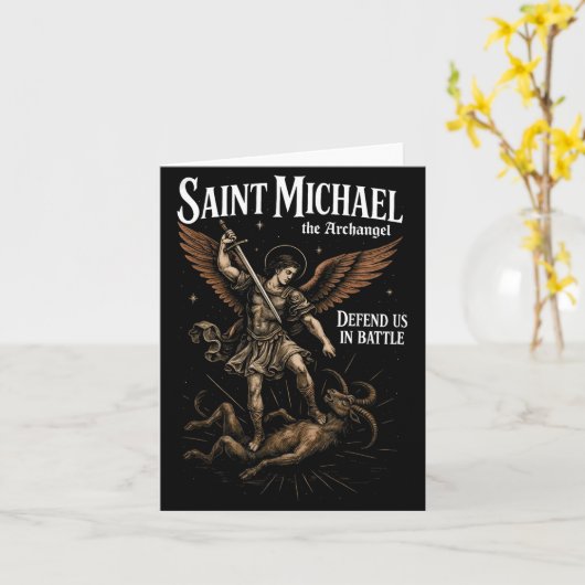 Saint Michael Defend Us In Battle Archangel Christ Karte (Gelbe Blume)