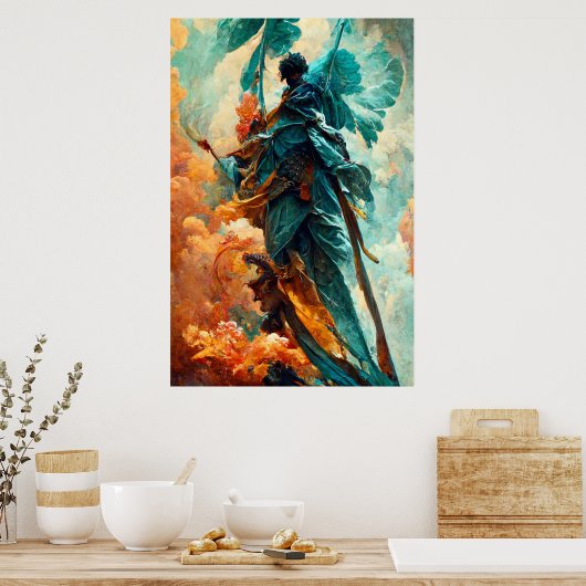 Saint Michael, der den Drachen bekämpft Poster (Küche)