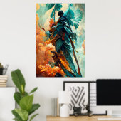Saint Michael, der den Drachen bekämpft Poster (Heimbüro)