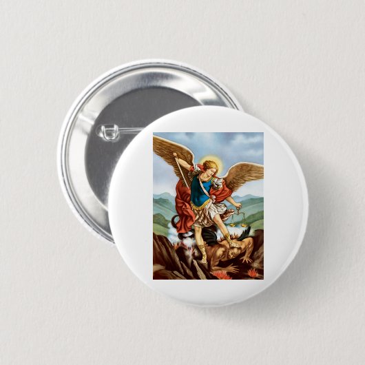 Saint Michael der Erzengel Button (Vorne & Hinten)