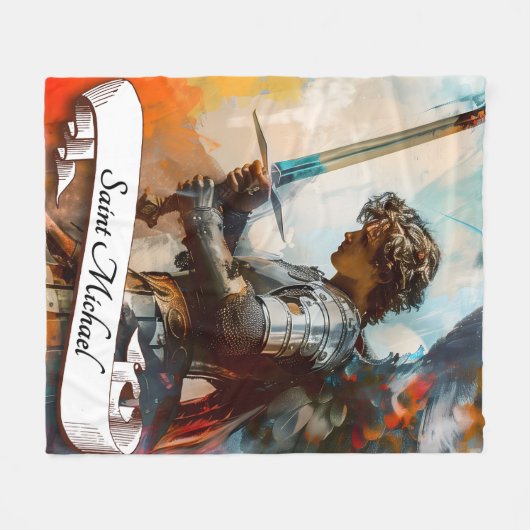 Saint Michael der Erzengel Fleecedecke (Vorderseite (Horizontal))