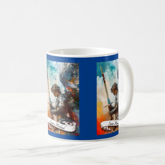 Saint Michael der Erzengel Kaffeetasse (VorderseiteRechts)