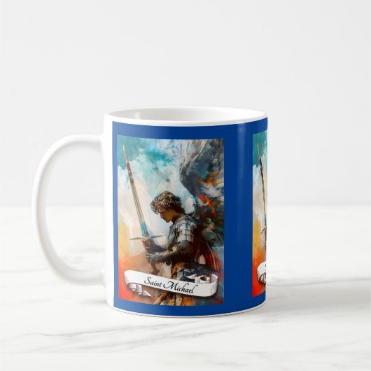 Saint Michael der Erzengel Kaffeetasse (Links)