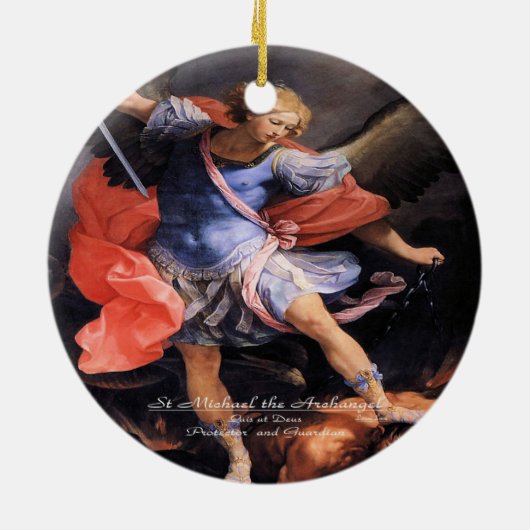 Saint Michael der Erzengel Keramik Ornament (Hinten)