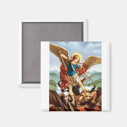 Saint Michael der Erzengel Magnet (Vorderseite/Rückseite)