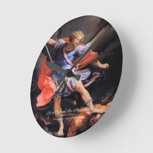Saint Michael der Erzengel Runde Wanduhr (Winkel)