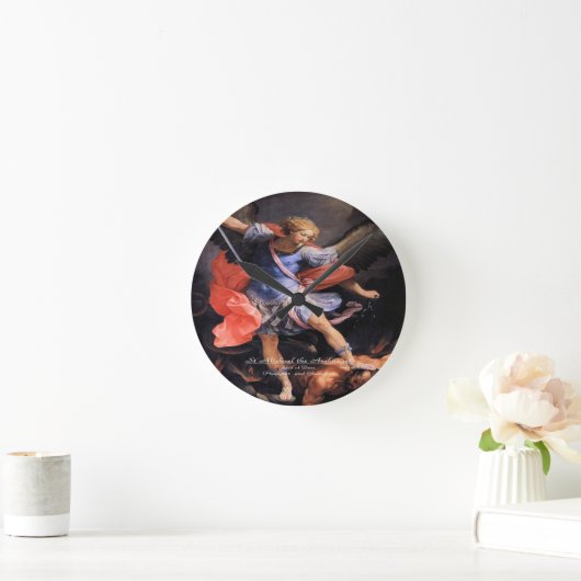 Saint Michael der Erzengel Runde Wanduhr (Zuhause)