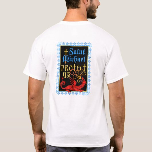 Saint Michael Protect Uns T - Shirt (Rückseite)