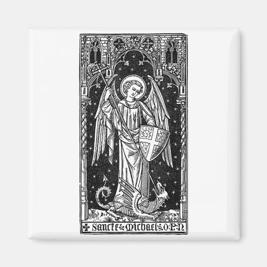 Saint Michael The Archangel Defeating Satan Christ Magnet (Vorne)