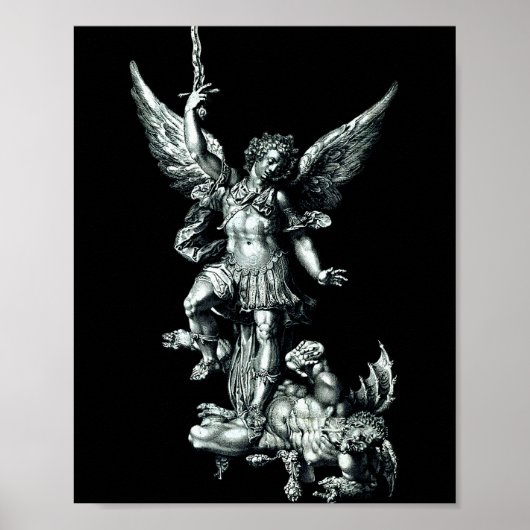 Saint Michael The Archangel Defeating Satan Christ Poster (Vorne)